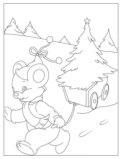 Coloriage Ours De Noël Mignon Télécharger Et Imprimer Gratuit Sur