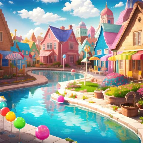 Sweet Candy Land. Cartoon Game Background Stock Illustration ...