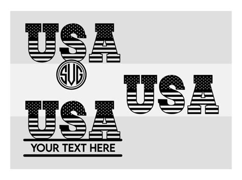 American flag svg silhouette usa monogram Vector Image