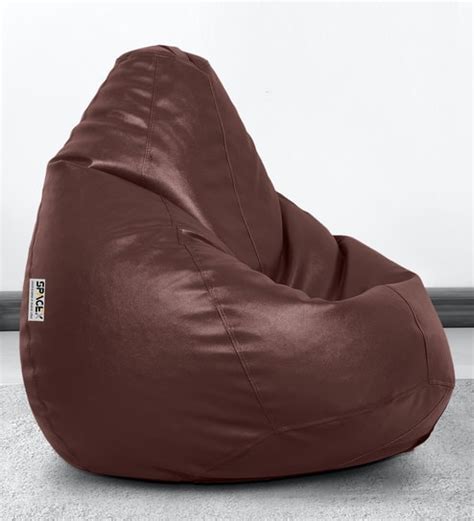 Buy Elega Xxxl Leatherette Bean Bag With Beans In Brown Colour Online