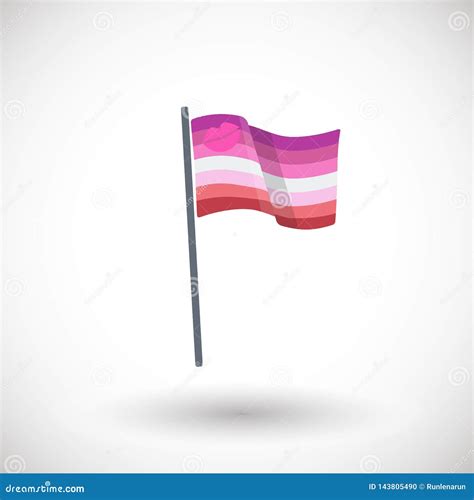 Lipstick Lesbian Pride Flag Flat Icon Stock Illustration Illustration