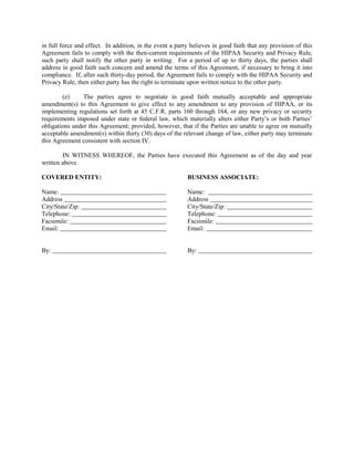 Sample Business Associate Agreement Pdf