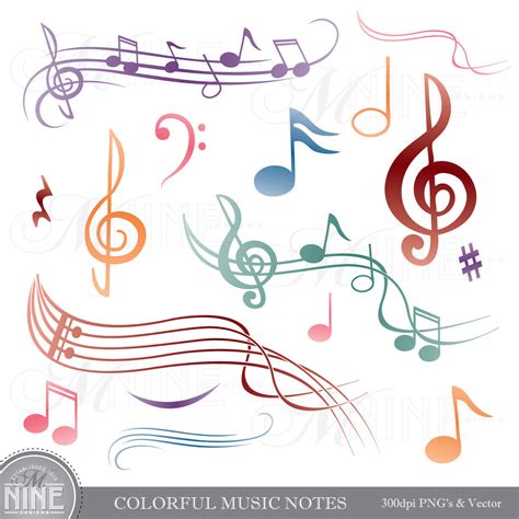 Colorful Musical Notes Clipart