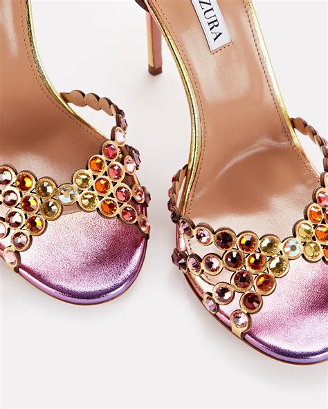 Aquazzura Tequila Crystal Embellished Sandals Intermix®