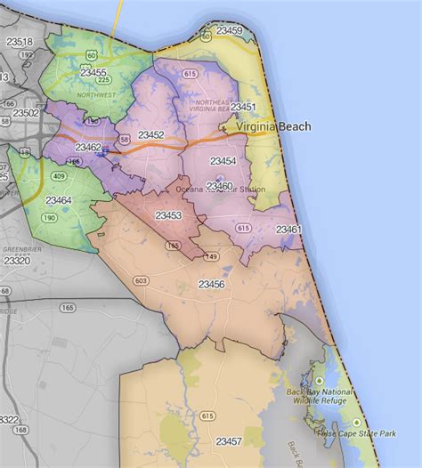 Virginia Beach Zip Code Map Zip Code Map