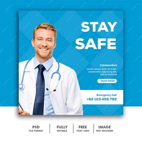 Premium Psd Stay Safe Banner Template