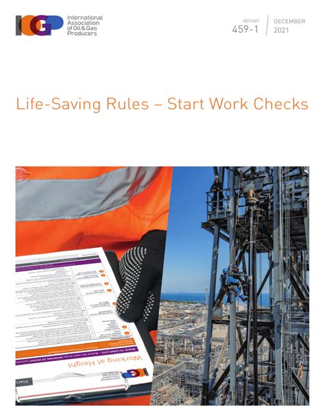 Iogp 459 1 Life Saving Rules Start Work Checks