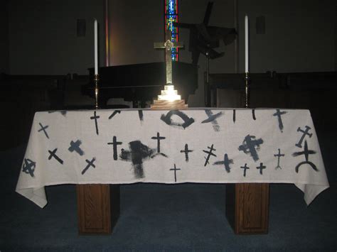 Lenten Tablecloth That Was Begun On Ash Wednesday And Finished After