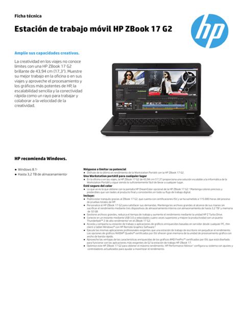 Estación de trabajo móvil HP ZBook 17 G2