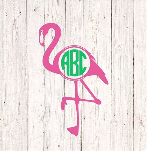 Flamingo Monogram Decal Flamingo Sticker Flamingo Decal For Car