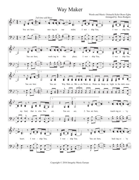 Way Maker Part Digital Sheet Music Sheet Music Plus