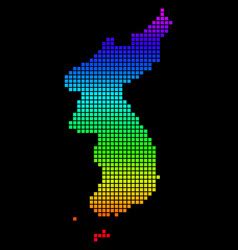 Dotted Pixel North And South Korea Map Royalty Free Vector