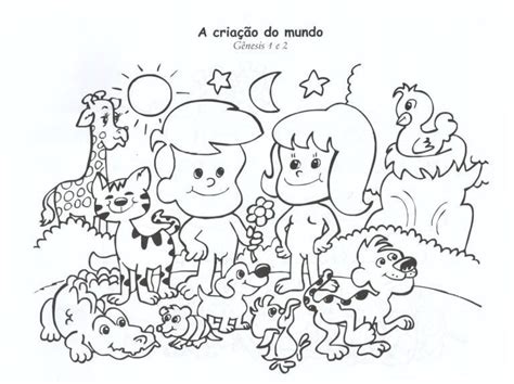 Desenhos Bíblicos Sobre A Criação Do Mundo Para Colorir - 50 Atividades Sobre Criação Do Mundo Para Imprimir E Colorir - Online ...