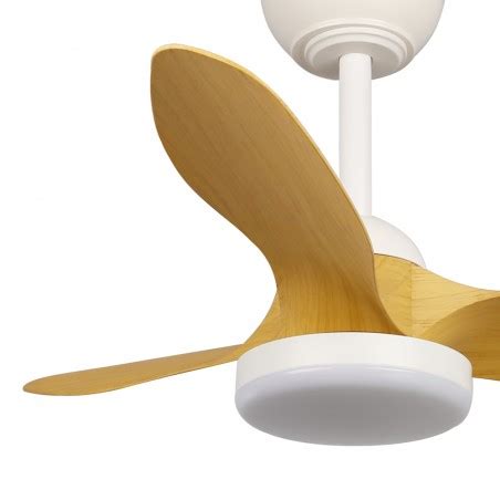 Ventilador LED Stel Mini S Blanco Madera 20W 1900Lm CristalRecord