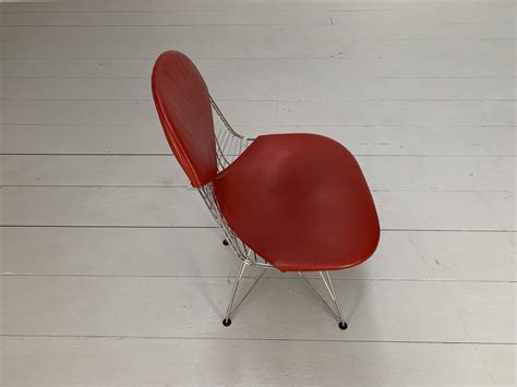 Suite Of 4 Vitra Eames Dkr 2 Bikini Chairs In Red Premium Leather For Sale At 1stDibs