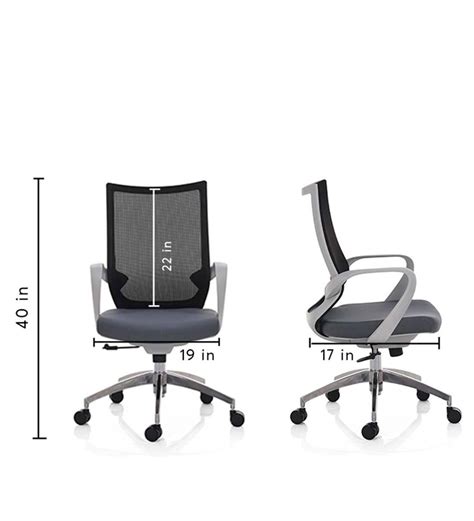 Buy Leo Ergonomic Chair In Grey And Black Colour By Royaloak Online Mid