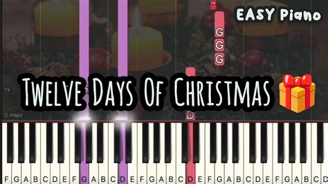 The Twelve Days Of Christmas Christmas Carol X Mas Song Easy Piano