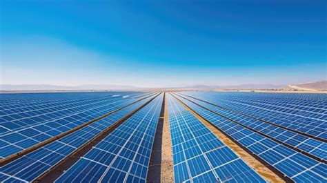 Premium Photo A Vast Solar Panel Farm Stretches Across A Desert Landscape Harnessing The Power