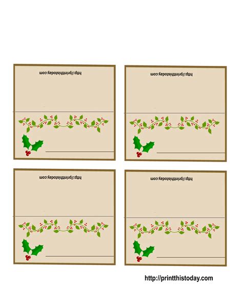 Free Printable Christmas Place-Cards