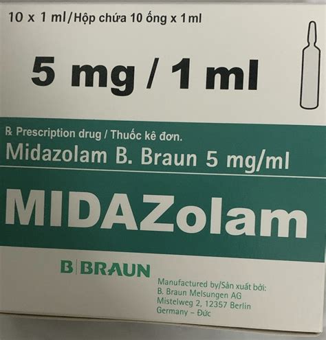 Midazolam B Braun 5mg ml H 10 ống 1ml