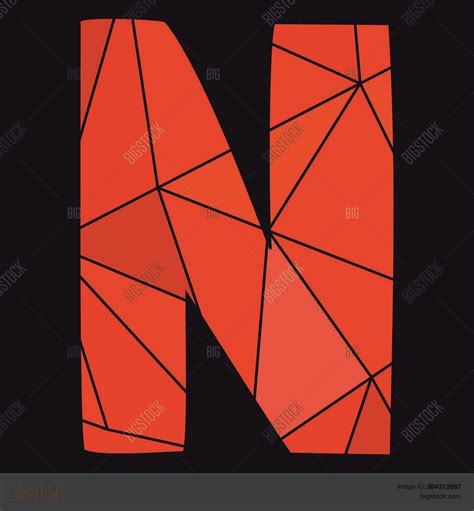 N Red Alphabet Vector Vector And Photo Free Trial Bigstock