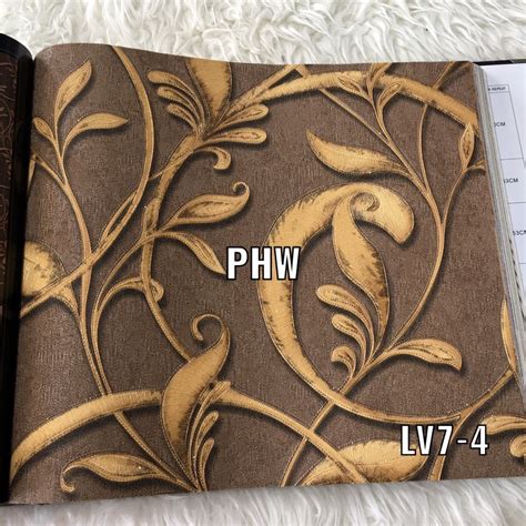 Jual WALLPAPER DINDING MURAH MOTIF UKIRAN SALUR KLASIK GOLD SILVER