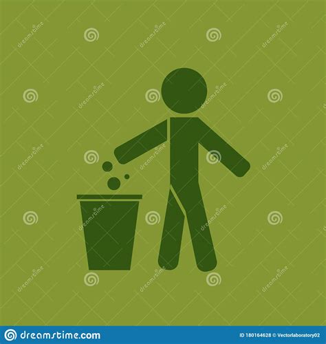 Garbage Symbol Do Not Litter Sign Trash Icon Logo On Green