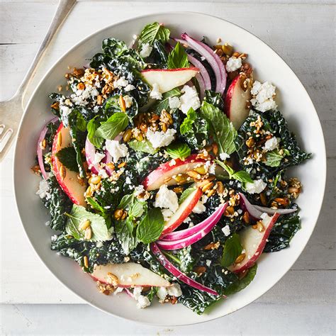 Feta Kale Pear Salad Recipe Eatingwell