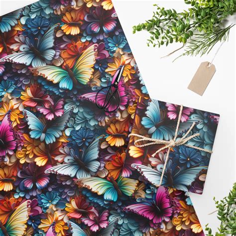 Butterfly Wrapping Paper Etsy