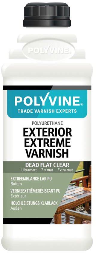 Polyvine Extreem Blanke Lak Pu Voor Buiten Extra Mat 1 Liter Bol