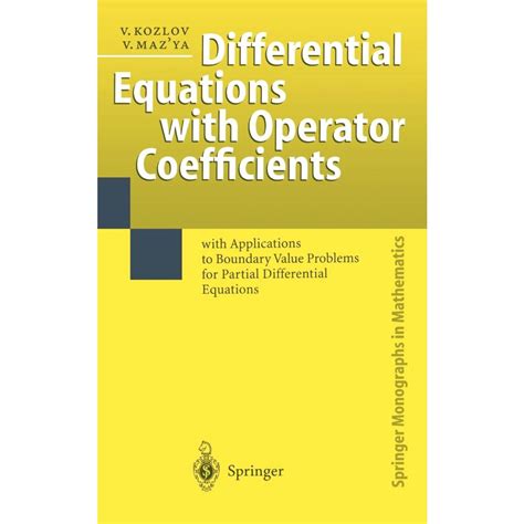 Differential Equations With Operator Coefficients Submarino