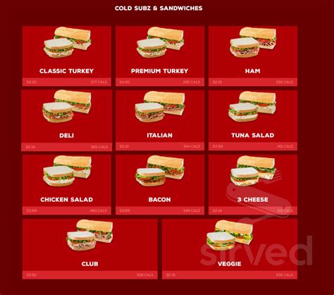 Sheetz Bakery Menu