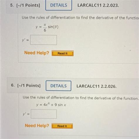 Solved Use The Rules Of Differentiation To Find The Chegg