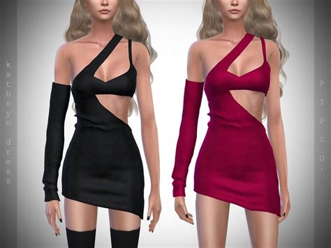 Sims 4 Pipco Kathryn Dress By Pipco 12 Swatches Base Game