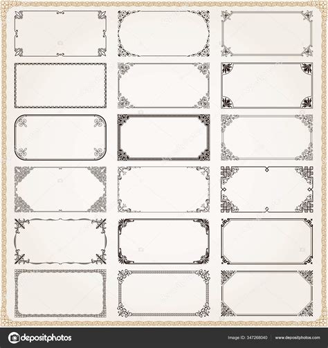 Cadres Vintage Décoratifs Bordures Milieux Rectangle 2X1 Proportions