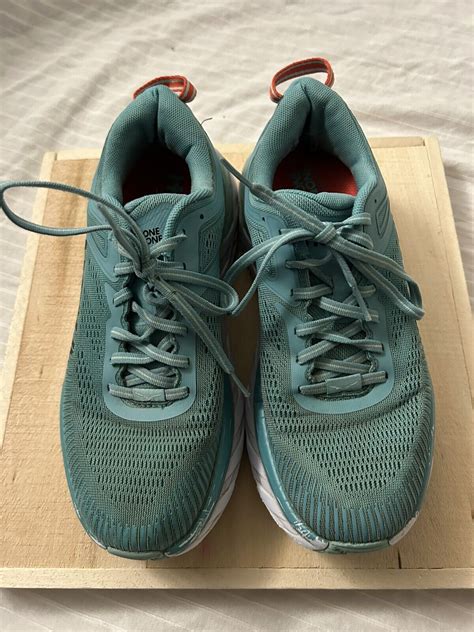 Hoka One One Bondi Womens Medium Aquarelle Eggshell Blue Sneakers