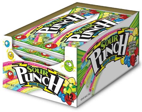 Sour Punch Straws Rainbow Flavors 45oz Tray Pack Of 12