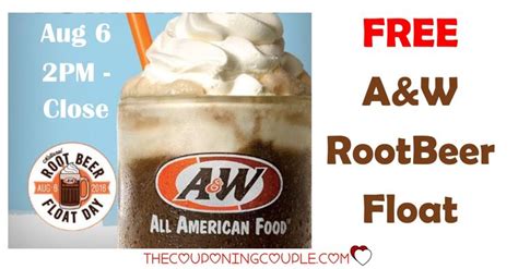 FREE AW Root Beer Float on August 6! | Root beer, Root beer float, A&w restaurants