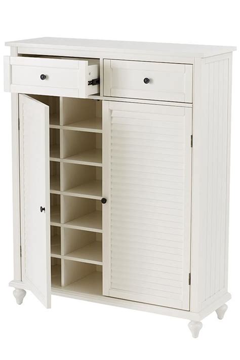 White Shoe Storage Cabinet With Doors - Price 2