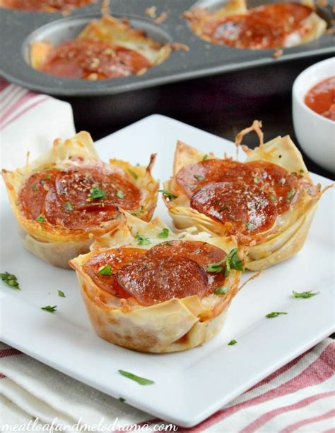 Pepperoni Pizza Dip Wonton Cups Recipe Easy Appetizer Recipes