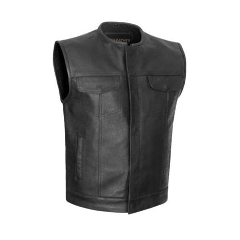 MEN S BIKER PREMIUM NAKED COWHIDE LEATHER MOTORCYCLE CLUB VEST G501 Vests