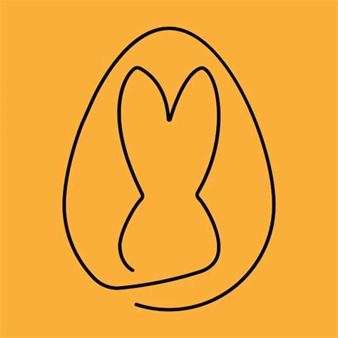 Lapin En Signe D Oeuf Graphiques Vectoriels Une Seule Ligne Eps 10