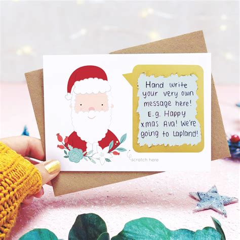 Christmas Santa Personalised Scratch Card Etsy Uk