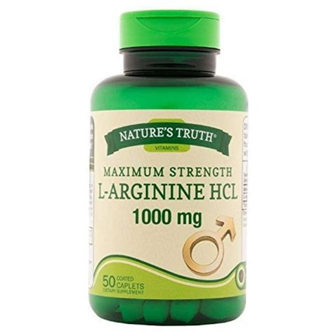 Nature's Truth L-Arginine HCl Caplets, 1000 mg, 50 Count - Walmart.com ...