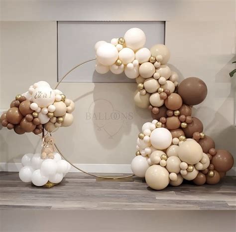 Teddy Bear Baby Shower Balloon Boxes Brown Garland Kit Arch Nude Neutral Cream Birthday Party