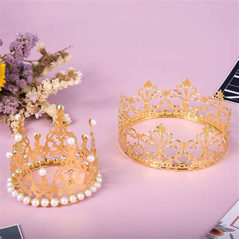 Gold Crown Cake Topper With Pink Rhinestones 50 Off