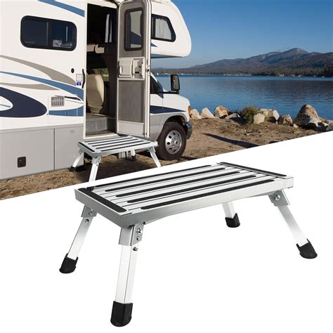 Wedinard Safety RV Steps Aluminum Alloy RV Step Stool Stable Foldable