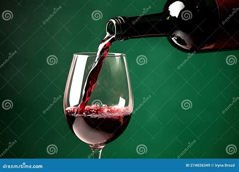 Derrame De Vinho Tinto Em Vidro De Fundo Verde Ai Gerador Ilustra O