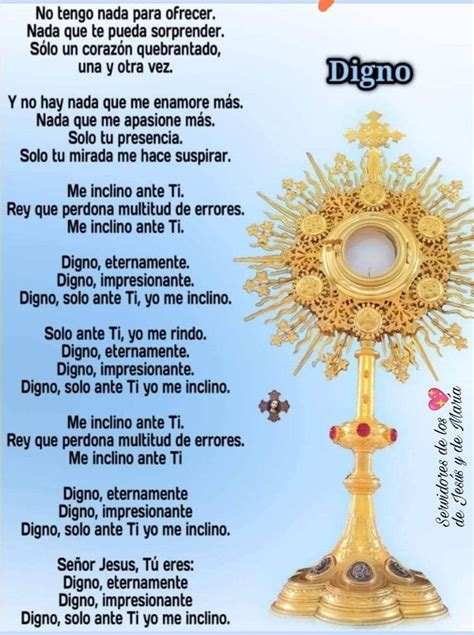 An Image Of A Golden Cross With Words In Spanish