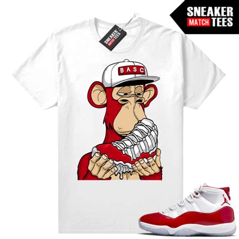 Jordan Cherry Shirts Sneaker Match White Bored Ape Drippy S